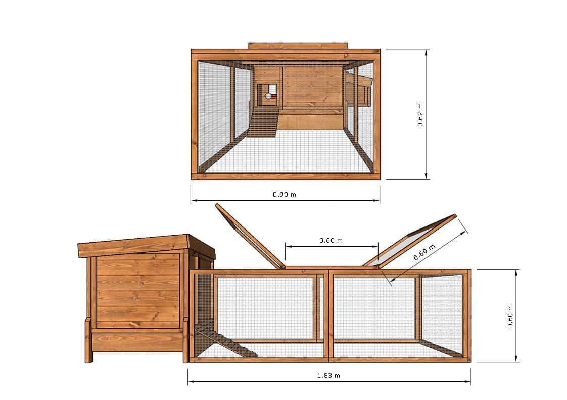 Mary Hen House 6ft Chicken Run - Home & Roost
