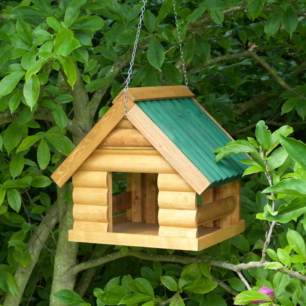 Fordwich Green Hanging Bird House | Delivered Fully Assembled | Elegant Log Lap Design - Home & Roost