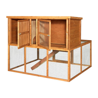 4ft Kendal Rabbit Hutch and Run Combo | The Best 4ft Hutch &amp; Run For Compact Spaces | Deepest 4ft Hutches On The Market - Home & Roost