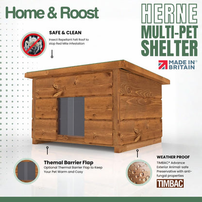Herne Multi-Pet Animal Shelter — Perfect for Cats, Rabbits, Guinea Pigs, and Other Small Animals
