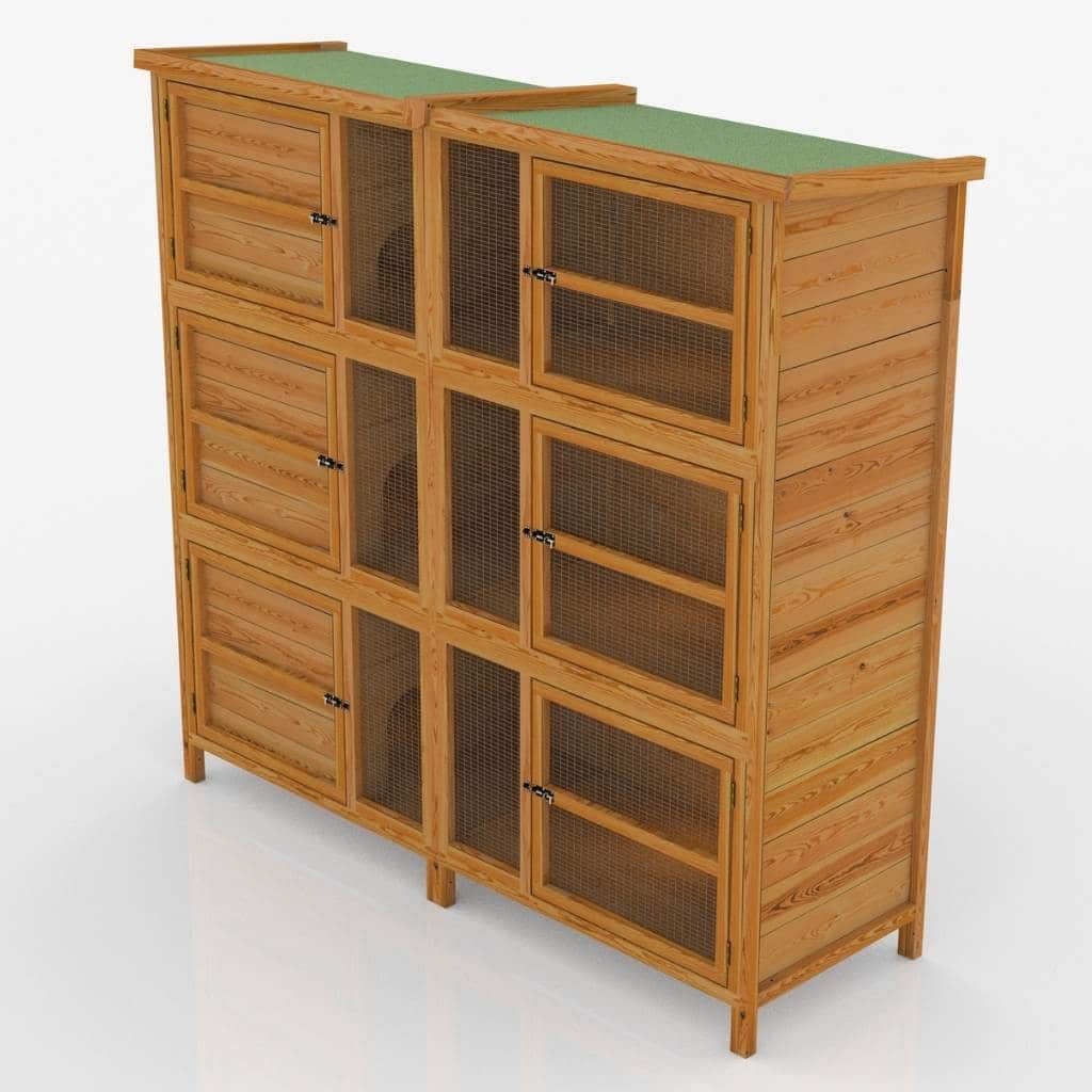 6ft Chartwell Three Tier Luxury Rabbit Hutch | Keep Your Rabbits Cosy & Warm On Separate Floors - Home & Roost
