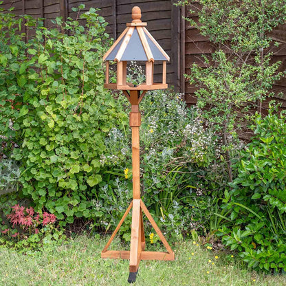 Ballycastle XL Bird Table | Beautiful Handmade Slate-Effect Roof And Stabilising Feet | Classic Design Suits Every Garden - Home & Roost