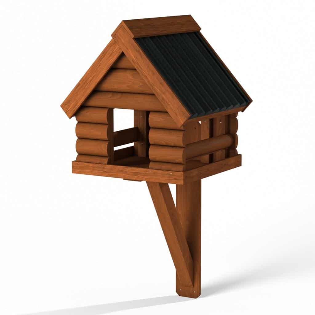 Fordwich Black Wall Mounted Bird Table | Log Lap Design | Delivered In Two Parts - Home & Roost