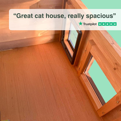 Mayfair Cat House Self Heating Outdoor Kennel with One Way Privacy Window