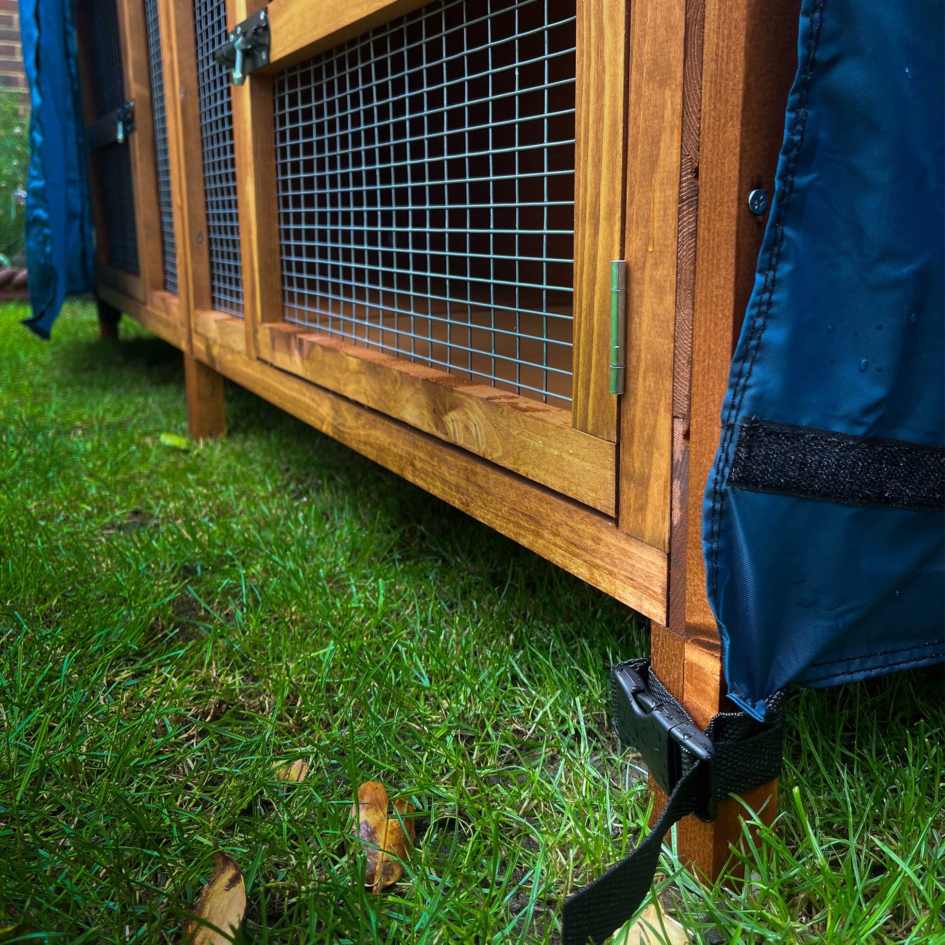 5ft guinea pig double 2 tier hutch rain cover front feet clips